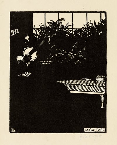 A gitár, a "Hangszerek" sorozatból, V, 1897 alkotó: Felix Edouard Vallotton