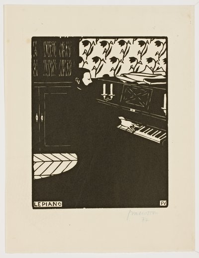 A zongora, a "Hangszerek" sorozatból, 1896-97 alkotó: Felix Edouard Vallotton