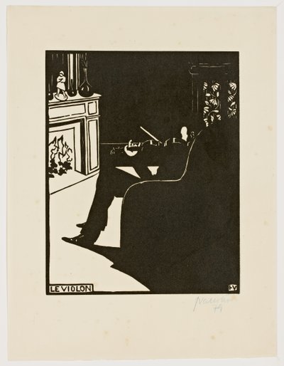 A hegedű, a "Hangszerek" sorozatból, 1896-97 alkotó: Felix Edouard Vallotton
