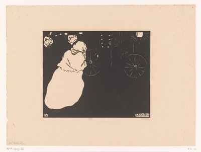 Két úriember és egy hölgy kocsin La Sortie (cím a tárgyon) alkotó: Felix Edouard Vallotton