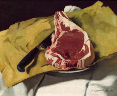Antrecote sárga papíron alkotó: Felix Edouard Vallotton