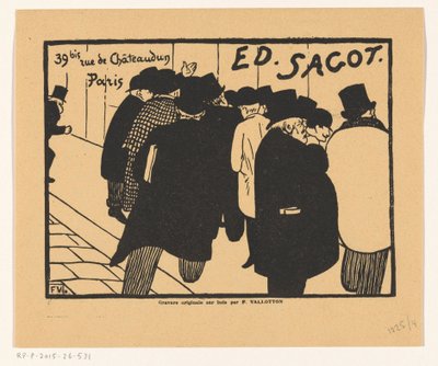 Edmond Sagot nyomtatott kereskedő névjegykártyája Párizsban alkotó: Felix Edouard Vallotton