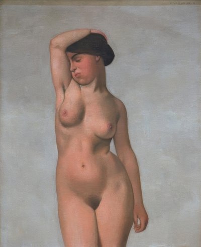 Női akt felemelt karral alkotó: Felix Edouard Vallotton