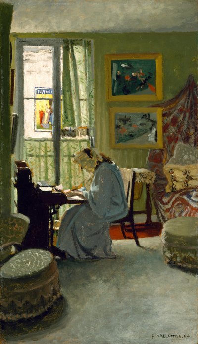 Belső térben író nő, 1904 alkotó: Felix Edouard Vallotton