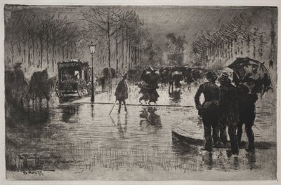A szalonból visszatérő művészek, 1877. alkotó: Felix Hilaire Buhot