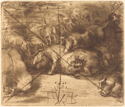 Cochons au Soleil (disznók a napban) alkotó: Felix Hilaire Buhot