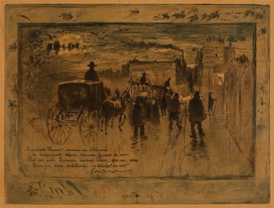 Temetési menet a Boulevard de Clichy-n (Temetési menet a Boulevard de Clichy-n) alkotó: Felix Hilaire Buhot