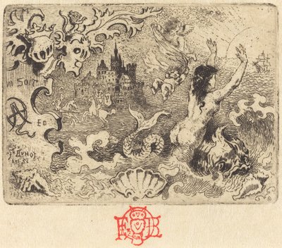 Jacques Cazotte: A szerelmes ördög, 2. matrica, 1878. alkotó: Felix Hilaire Buhot