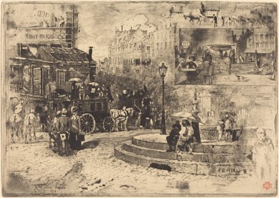 Place Pigalle 1878-ban (Place Pigalle 1878-ban) alkotó: Felix Hilaire Buhot