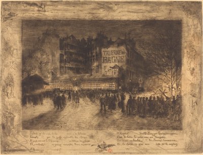 A Place des Martyrs and the Jailhouse..., 1885. alkotó: Felix Hilaire Buhot