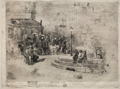 Place Pigalle 1878-ban, 1878-ban. alkotó: Felix Hilaire Buhot