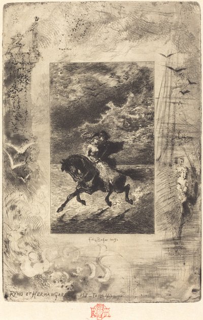 Ryno és Hermangarde alkotó: Felix Hilaire Buhot