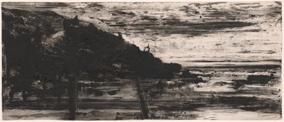Tengeri táj Dinard-ban alkotó: Felix Hilaire Buhot