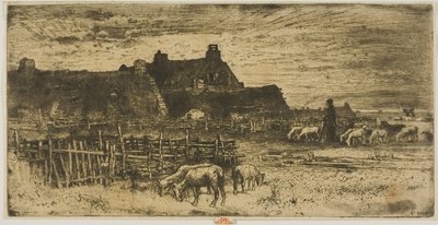 Birkahold naplementekor alkotó: Felix Hilaire Buhot