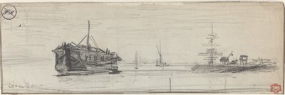 Szállítás a londoni kikötőben [recto], c. 1884. alkotó: Felix Hilaire Buhot