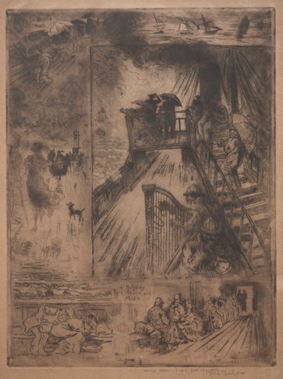 Az átkelő, c. 1880. alkotó: Felix Hilaire Buhot