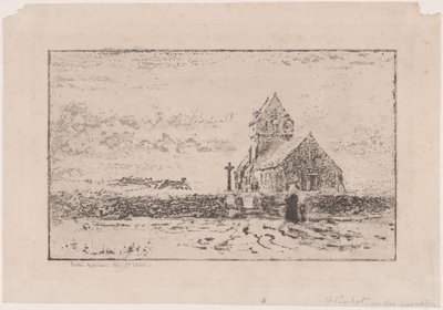 A Jobourg-templom, 1887. alkotó: Felix Hilaire Buhot