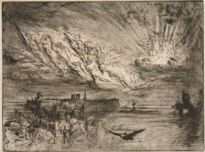 A szellemek a holtak városaiból, 1885. alkotó: Felix Hilaire Buhot