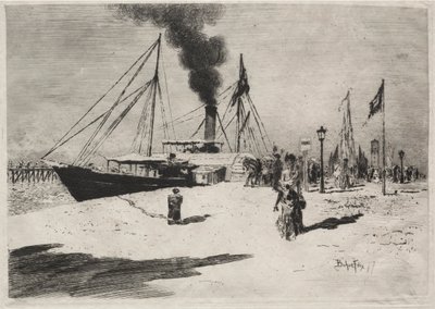 A trouville-i rakpart, 1877. alkotó: Felix Hilaire Buhot