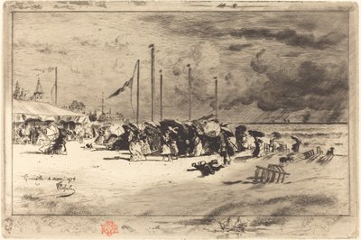 Un Grain à Trouville Squall at Trouville, 18741875. alkotó: Felix Hilaire Buhot