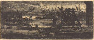 Un Vieux Chantier à Rochester The Old Dock-yard at Rochester. alkotó: Felix Hilaire Buhot