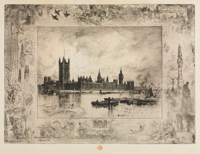 Westminster Place, 1884. alkotó: Felix Hilaire Buhot