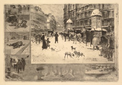 Tél Párizsban (Tél Párizsban vagy hó Párizsban) alkotó: Felix Hilaire Buhot