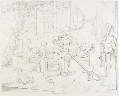 (Rip Van Winkle, illusztráció) Rip Amusing Children alkotó: Felix Octavius Carr Darley