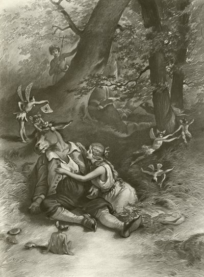 Szentivánéji álom. IV. felvonás, I. jelenet (mélynyomás) alkotó: Felix Octavius Carr Darley
