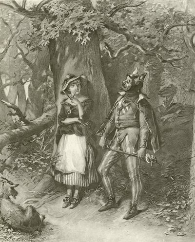 Ahogy tetszik. III. felvonás, III. jelenet (mélynyomás) alkotó: Felix Octavius Carr Darley
