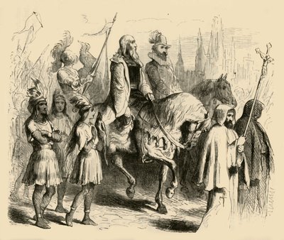 Columbus és vonata belép Barcelonába, 1877. alkotó: Felix Octavius Carr Darley