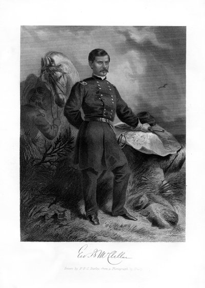 GB McClellan tábornok, az amerikai polgárháború vezérőrnagya, 1862-1867. alkotó: Felix Octavius Carr Darley