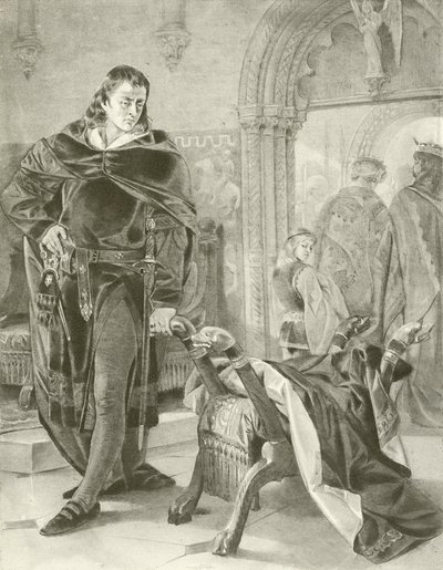 Hamlet. I. felvonás, II. jelenet (mélynyomás) alkotó: Felix Octavius Carr Darley
