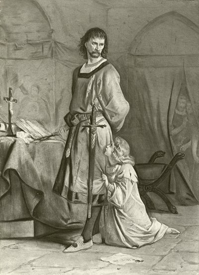 János király. IV. felvonás, I. jelenet (metszet) alkotó: Felix Octavius Carr Darley