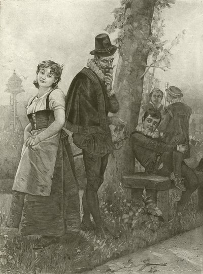 A szerelem munkája elveszett. I. felvonás, II. jelenet (mélynyomás) alkotó: Felix Octavius Carr Darley