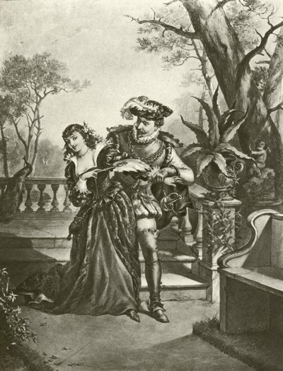 Sok hűhó semmiért. V. felvonás – II. jelenet (mélynyomás) alkotó: Felix Octavius Carr Darley