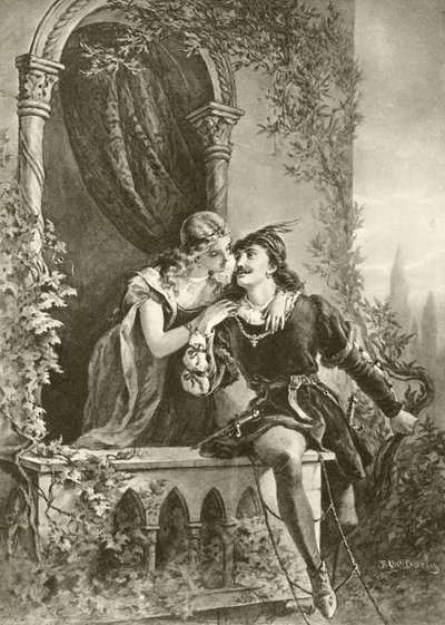 Rómeó és Júlia. III. felvonás – V. jelenet (mélynyomás) alkotó: Felix Octavius Carr Darley