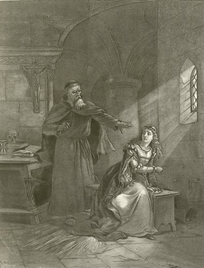 Rómeó és Júlia. V. felvonás, III. jelenet (mélynyomás) alkotó: Felix Octavius Carr Darley