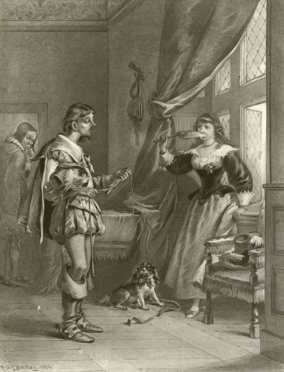 Windsori víg feleségek. III. felvonás, IV. jelenet (mélynyomás) alkotó: Felix Octavius Carr Darley