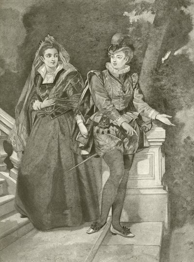 Tizenkettedik éjszaka. III. felvonás, IV. jelenet (mélynyomás) alkotó: Felix Octavius Carr Darley