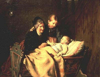A figyelem központja (olaj, vászon) alkotó: Felix Schlesinger