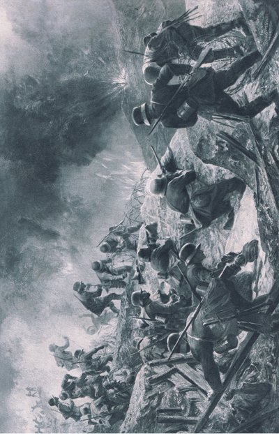 Támadás, Hindenburg illusztrációja a Daterlandischer Derlag C U Weller Berlin kiadásában alkotó: Felix Schwormstadt