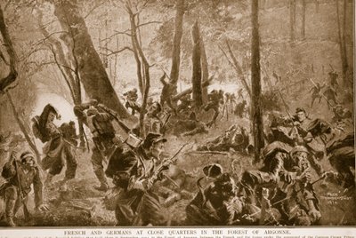 Franciák és németek közelharcban az argonne-i erdőben, 1914-19 alkotó: Felix Schwormstadt