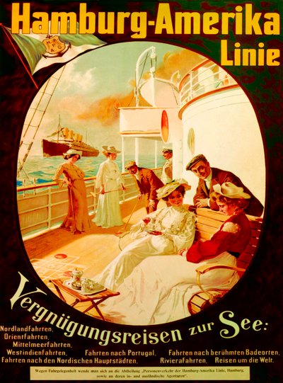 „Pleasure Cruise on the Sea”, a Hamburg American Line-t reklámozó plakát, 1904 alkotó: Felix Schwormstadt