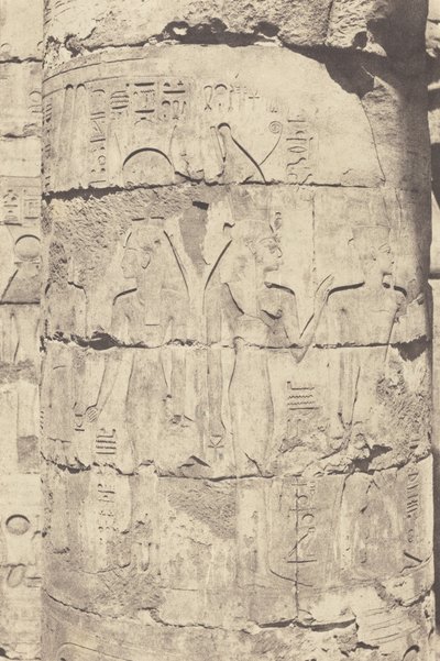 Karnak (Théba), palota--Hypostyle Hall--Central Columnade-Decoration of a Fut,1853 (fénykép) alkotó: Félix Teynard