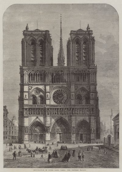 A párizsi Notre Dame, a nyugati homlokzat helyreállítása alkotó: Felix Thorigny
