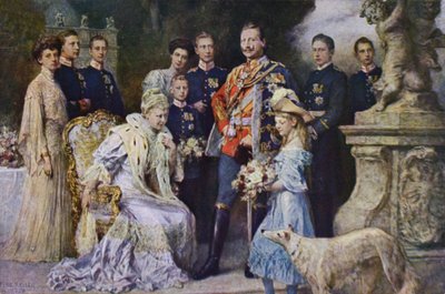 Vilmos császár és a német császári család alkotó: Ferdinand (after) Keller