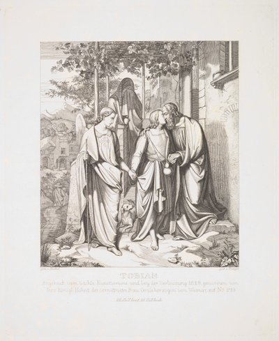 Tóbiás búcsút vesz apjától, 1829. alkotó: Ferdinand Anton Kruger