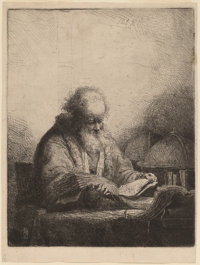 Egy öregember olvas alkotó: Ferdinand Bol