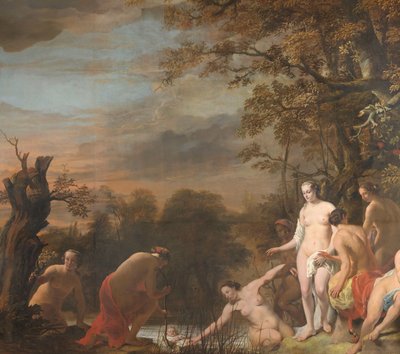 A fáraó lánya felfedezi Mózest a rohanó kosárban alkotó: Ferdinand Bol